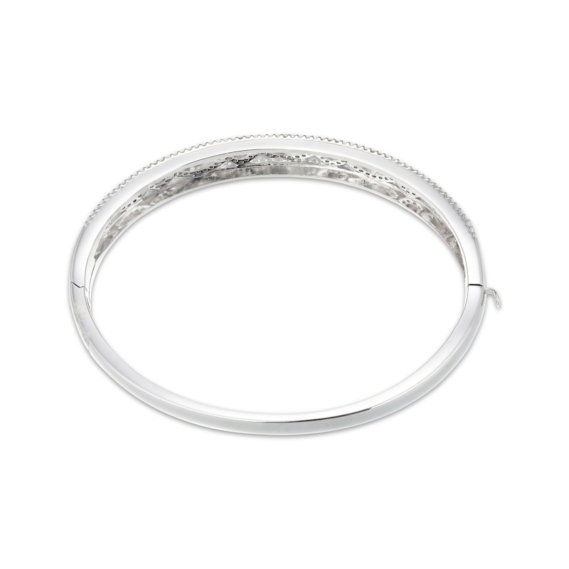 Main Image 2 of Marquise & Round-Cut White Lab-Created Sapphire Bangle Bracelet Sterling Silver