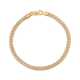Diamond-Cut Ice Chain Bracelet 3.5mm Solid 10K Yellow Gold 8.5"