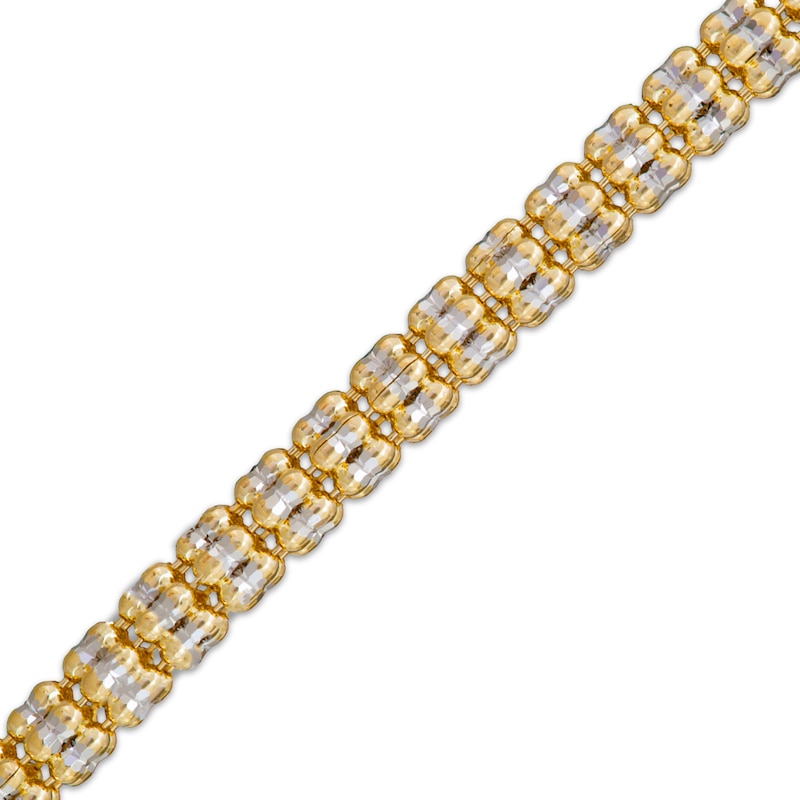 Main Image 2 of Diamond-Cut Ice Chain Bracelet 3.5mm Solid 10K Yellow Gold 8.5&quot;