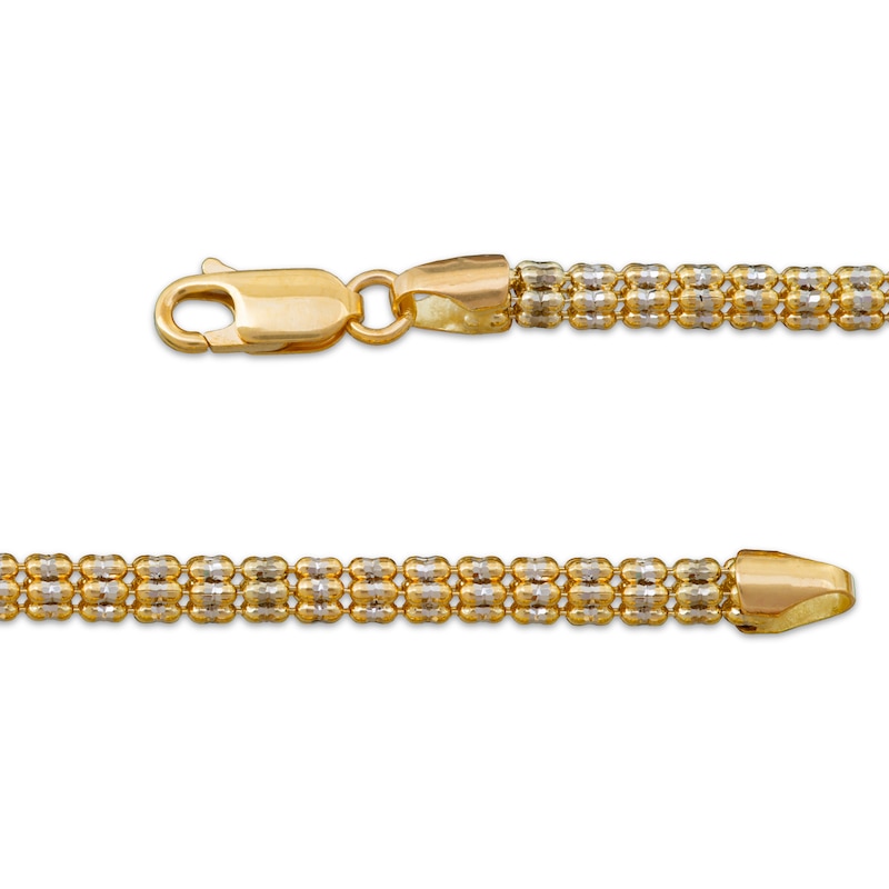 Main Image 3 of Diamond-Cut Ice Chain Bracelet 3.5mm Solid 10K Yellow Gold 8.5&quot;