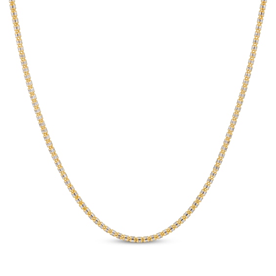 Diamond-Cut Ice Chain Necklace 2.6mm Solid 10K Yellow Gold 20"
