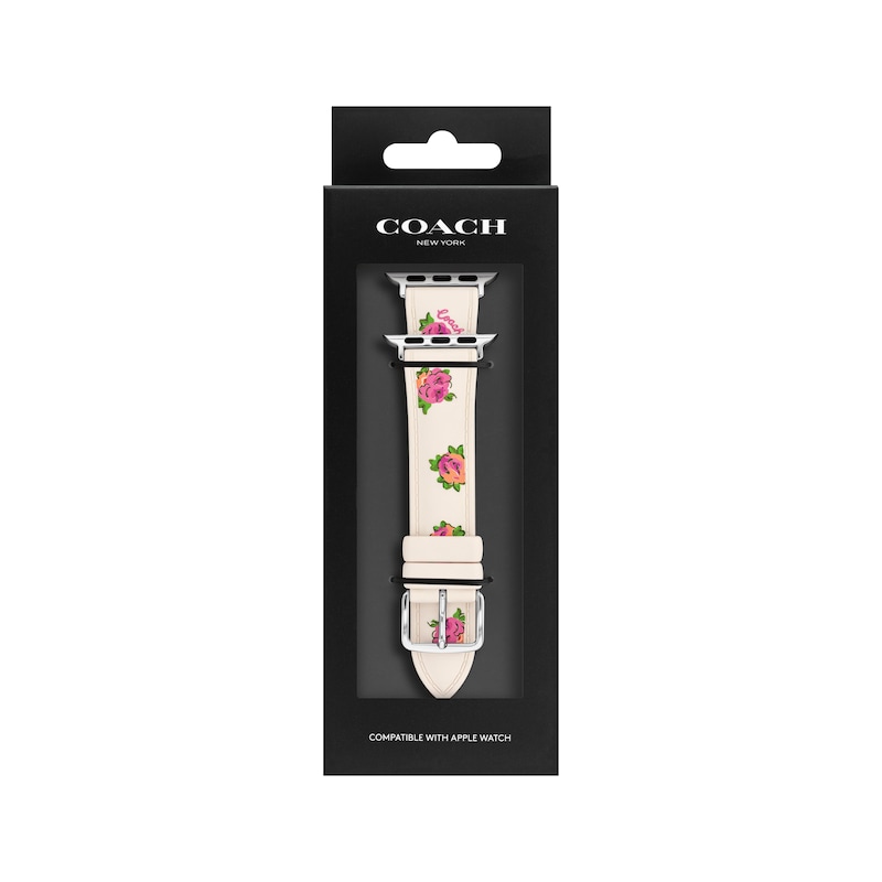 Main Image 4 of COACH Chalk Floral Print Silicone Apple Watch Strap 14700265
