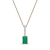 Thumbnail Image 1 of Emerald & Diamond Accent Necklace 10K Yellow Gold 18&quot;