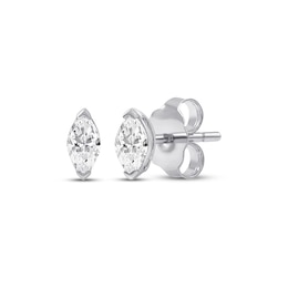 Marquise-Cut Diamond Solitaire Stud Earrings 1/5 ct tw 14K White Gold (I/I1)