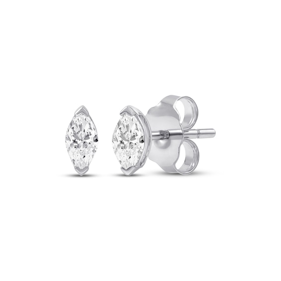Marquise-Cut Diamond Solitaire Stud Earrings 1/5 ct tw 14K White Gold (I/I1)