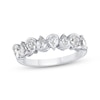 Thumbnail Image 1 of Now + Forever Lab-Grown Diamonds Pear-Shaped Alternating Anniversary Ring 1-5/8 ct tw 14K White Gold
