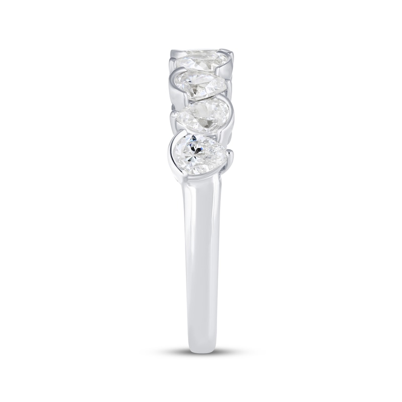 Main Image 2 of Now + Forever Lab-Grown Diamonds Pear-Shaped Alternating Anniversary Ring 1-5/8 ct tw 14K White Gold