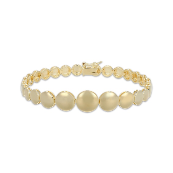 Graduated Disc Bracelet 18K Yellow Gold-Plated Sterling Silver 7.25"