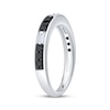 Thumbnail Image 2 of Now + Forever Baguette-Cut White Diamond & Round-Cut Black Diamond Anniversary Ring 1/2 ct tw 14K White Gold