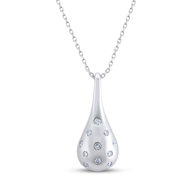 Main Image 1 of STUDIO BY KAY Diamond Scatter Teardrop Necklace 1/6 ct tw Sterling Silver 18&quot;