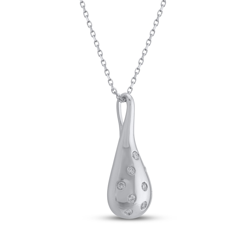 Main Image 2 of STUDIO BY KAY Diamond Scatter Teardrop Necklace 1/6 ct tw Sterling Silver 18&quot;