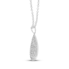 Thumbnail Image 2 of Multi-Diamond Teardrop Halo Necklace 1/2 ct tw 10K White Gold 18"