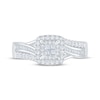 Thumbnail Image 3 of Now + Forever Princess-Cut Quad Diamond Double Halo Engagement Ring 1/2 ct tw 10K White Gold