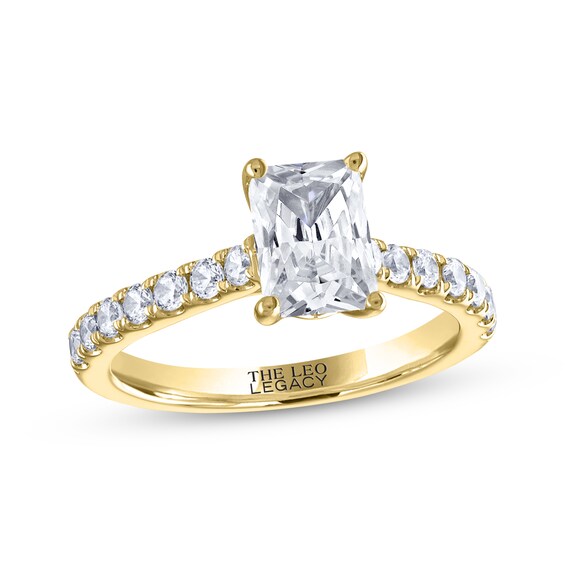 THE LEO Legacy Lab-Grown Diamond Emerald-Cut Engagement Ring 1-7/8 ct tw 14K Yellow Gold