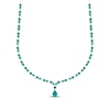Thumbnail Image 1 of Pear-Shaped & Round-Cut Lab-Created Emerald Drop Necklace Sterling Silver 18&quot;