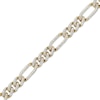 Thumbnail Image 2 of Men's 9.3mm Pavé-Set Diamond Figaro Chain Bracelet 3/4 ct tw Hollow 10K Yellow Gold 8.25"