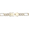 Thumbnail Image 3 of Men's 9.3mm Pavé-Set Diamond Figaro Chain Bracelet 3/4 ct tw Hollow 10K Yellow Gold 8.25"