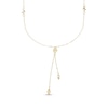 Thumbnail Image 1 of Italian Brilliance Diamond-Cut Bead Lariat Necklace 14K Yellow Gold 18"