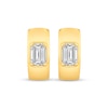 Thumbnail Image 2 of STUDIO BY KAY Lab-Grown Diamonds Emerald-Cut Solitaire Hoop Earrings 1 ct tw 24K Yellow Gold Vermeil Sterling Silver (F/SI2)