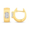 Thumbnail Image 3 of STUDIO BY KAY Lab-Grown Diamonds Emerald-Cut Solitaire Hoop Earrings 1 ct tw 24K Yellow Gold Vermeil Sterling Silver (F/SI2)