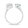 Thumbnail Image 3 of STUDIO BY KAY Baguette-Cut White Lab-Created Sapphire & Octagon-Cut Green Lab-Created Emerald Deconstructed Ring Sterling Silver