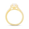 Thumbnail Image 3 of Oval-Cut Diamond Halo Engagement Ring 1-1/3 ct tw 18K Yellow Gold