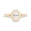 Thumbnail Image 4 of Oval-Cut Diamond Halo Engagement Ring 1-1/3 ct tw 18K Yellow Gold