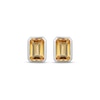 Thumbnail Image 2 of STUDIO BY KAY Emerald-Cut Citrine Bezel-Set Solitaire Stud Earrings Sterling Silver