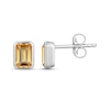 Thumbnail Image 3 of STUDIO BY KAY Emerald-Cut Citrine Bezel-Set Solitaire Stud Earrings Sterling Silver