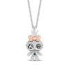 Thumbnail Image 1 of Disney Treasures Lilo & Stitch "Scrump" Diamond & London Blue Topaz Necklace 1/15 ct tw Sterling Silver & 10K Rose Gold 19"