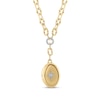 Thumbnail Image 1 of Diamond Oval Locket Y-Drop Necklace 1/10 ct tw 10K Yellow Gold 18"