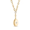 Thumbnail Image 2 of Diamond Oval Locket Y-Drop Necklace 1/10 ct tw 10K Yellow Gold 18"