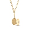 Thumbnail Image 3 of Diamond Oval Locket Y-Drop Necklace 1/10 ct tw 10K Yellow Gold 18"