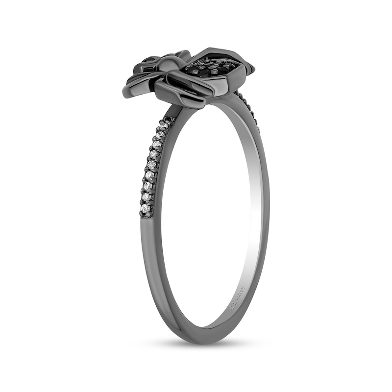 Main Image 2 of Disney Treasures The Nightmare Before Christmas Black & White Diamond Spider Ring 1/10 ct tw Black Rhodium-Plated Sterling Silver