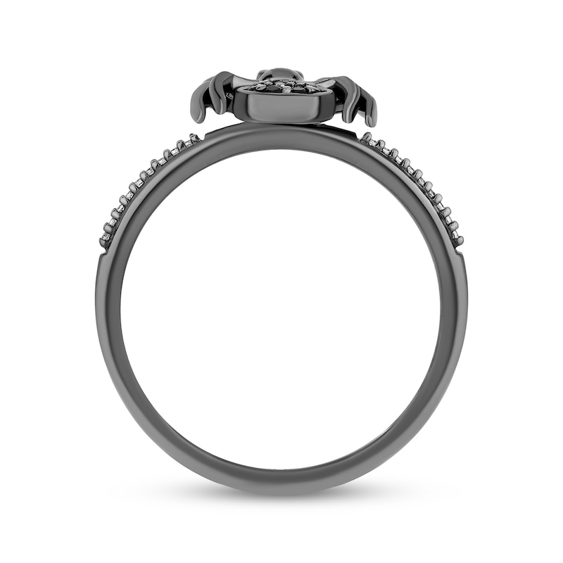Main Image 3 of Disney Treasures The Nightmare Before Christmas Black & White Diamond Spider Ring 1/10 ct tw Black Rhodium-Plated Sterling Silver