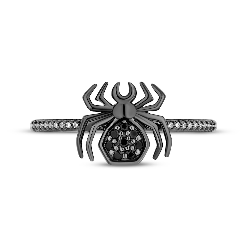 Main Image 4 of Disney Treasures The Nightmare Before Christmas Black & White Diamond Spider Ring 1/10 ct tw Black Rhodium-Plated Sterling Silver