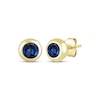 Thumbnail Image 1 of STUDIO BY KAY Blue Lab-Created Sapphire Bezel-Set Solitaire Stud Earrings 24K Yellow Gold Vermeil Sterling Silver