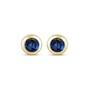 Thumbnail Image 2 of STUDIO BY KAY Blue Lab-Created Sapphire Bezel-Set Solitaire Stud Earrings 24K Yellow Gold Vermeil Sterling Silver