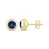 Thumbnail Image 3 of STUDIO BY KAY Blue Lab-Created Sapphire Bezel-Set Solitaire Stud Earrings 24K Yellow Gold Vermeil Sterling Silver