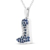 Thumbnail Image 2 of Blue & White Lab-Created Sapphire Boot Necklace Sterling Silver 18"