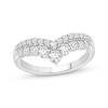 Thumbnail Image 1 of Now + Forever Lab-Grown Diamonds Two-Row Chevron Anniversary Ring 3/4 ct tw 14K White Gold