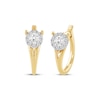 Thumbnail Image 1 of Closer Together Lab-Grown Diamond Halo Hoop Earrings 1/2 ct tw 10K Two-Tone Gold