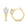 Thumbnail Image 3 of Closer Together Lab-Grown Diamond Halo Hoop Earrings 1/2 ct tw 10K Two-Tone Gold
