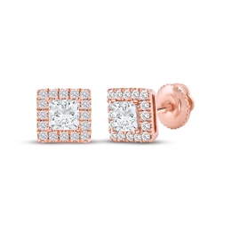 KAY Lab-Grown Diamonds Princess-Cut Stud Earrings 1 ct tw 14K Rose Gold (F/SI2)