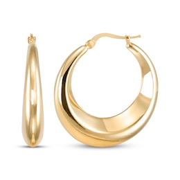STUDIO BY KAY Crescent Hoop Earrings 24K Yellow Gold Vermeil Sterling Silver 34mm