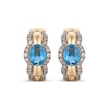 Thumbnail Image 2 of Le Vian Waterfall Oval-Cut Blue Topaz Hoop Earrings 1/2 ct tw Diamonds 14K Honey Gold