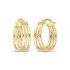 Thumbnail Image 1 of Reaura Three-Row Split Hoop Earrings Repurposed 14K Yellow Gold 30mm