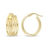 Thumbnail Image 3 of Reaura Three-Row Split Hoop Earrings Repurposed 14K Yellow Gold 30mm