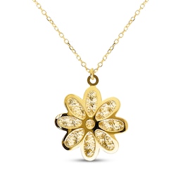 Reaura Flower Necklace 14K Yellow Gold 18"
