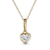 Thumbnail Image 1 of Children's Heart-Shaped Cubic Zirconia Solitaire Necklace 14K Yellow Gold Rope Chain 15"